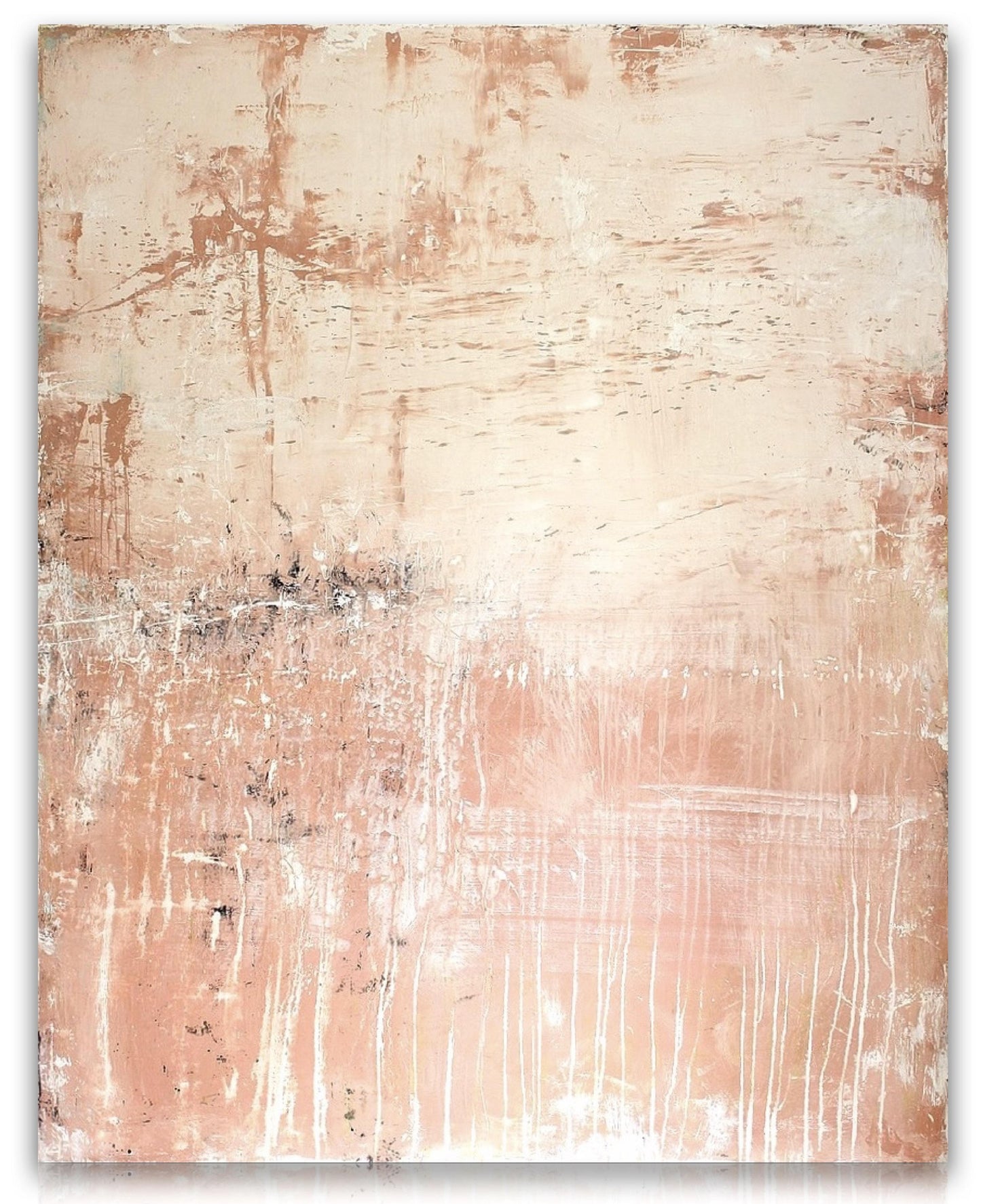 Blurry Memories vertical earthy textured acrylic and plaster canvas painting by MIOLISM