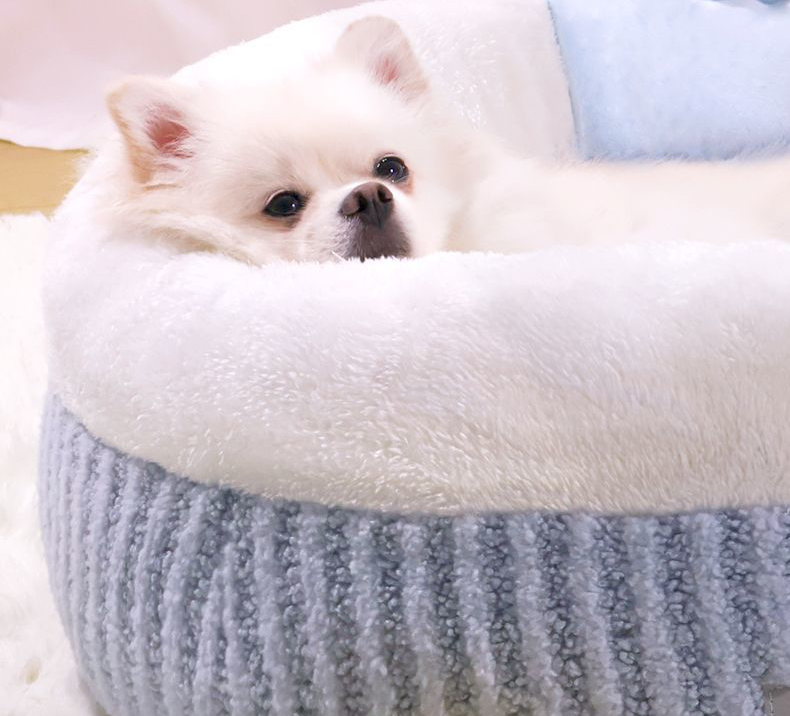 Round Plush Donut Pet Bed