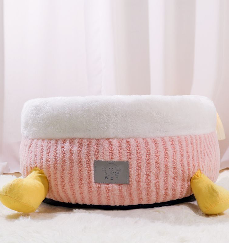 Round Plush Donut Pet Bed