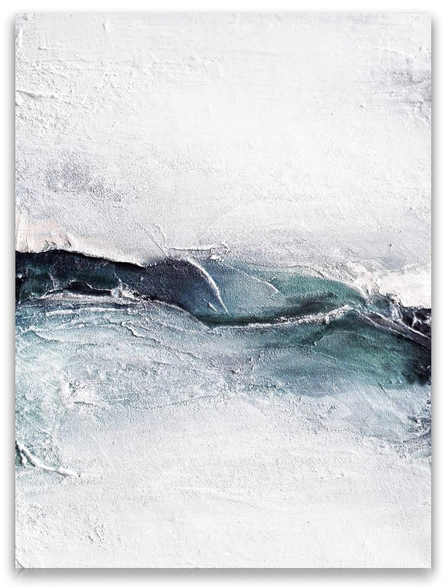 Waves vertical textured acrylic and plaster canvas painting by MIOLISM