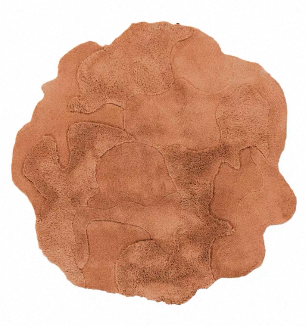 Cloud Relief Sculptural Handwoven Rug – Ivory / Nude Pink / Terracotta