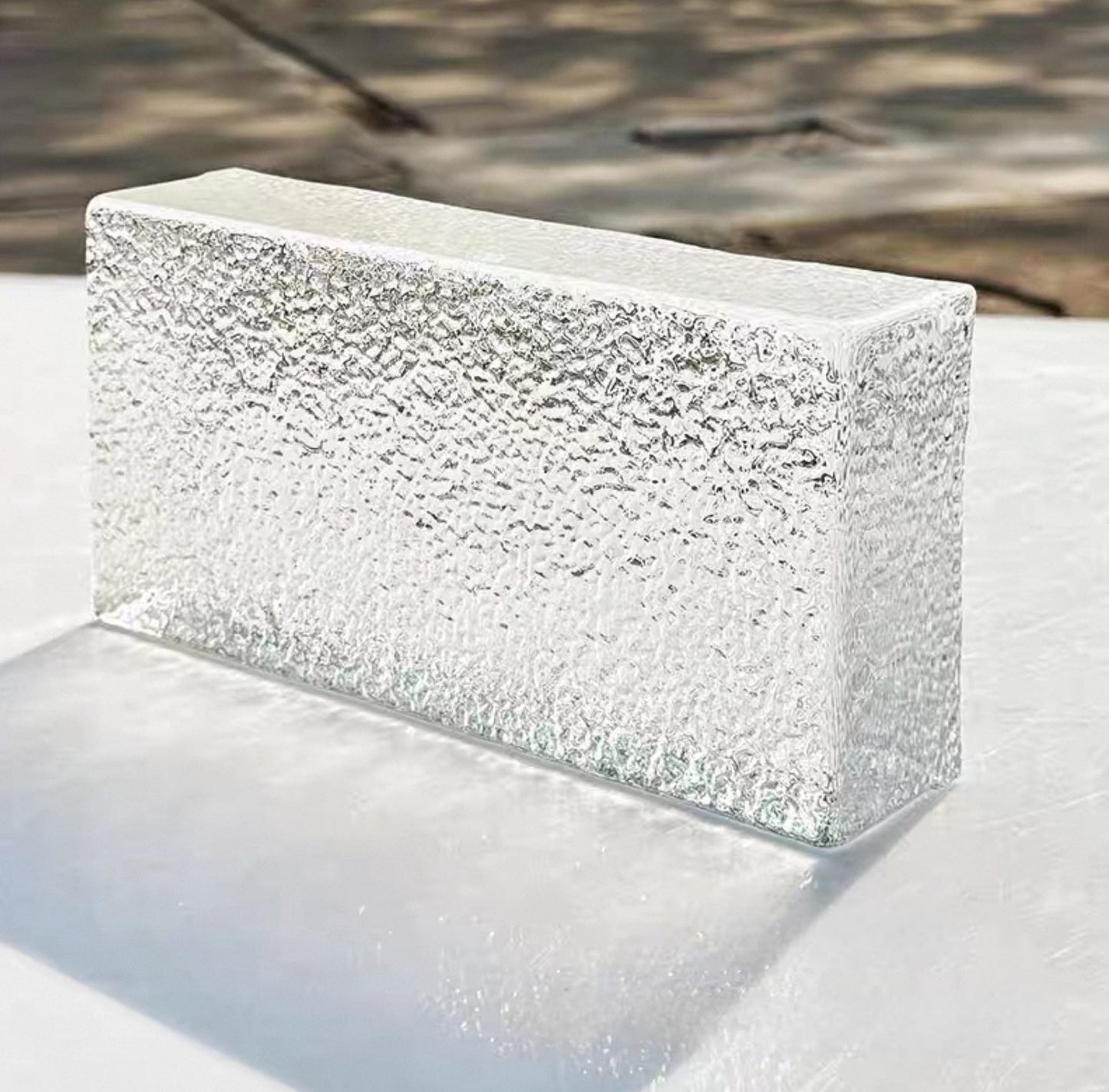 Citrus Grain orange peel texture glass brick for diffused privacy by MIOLISM