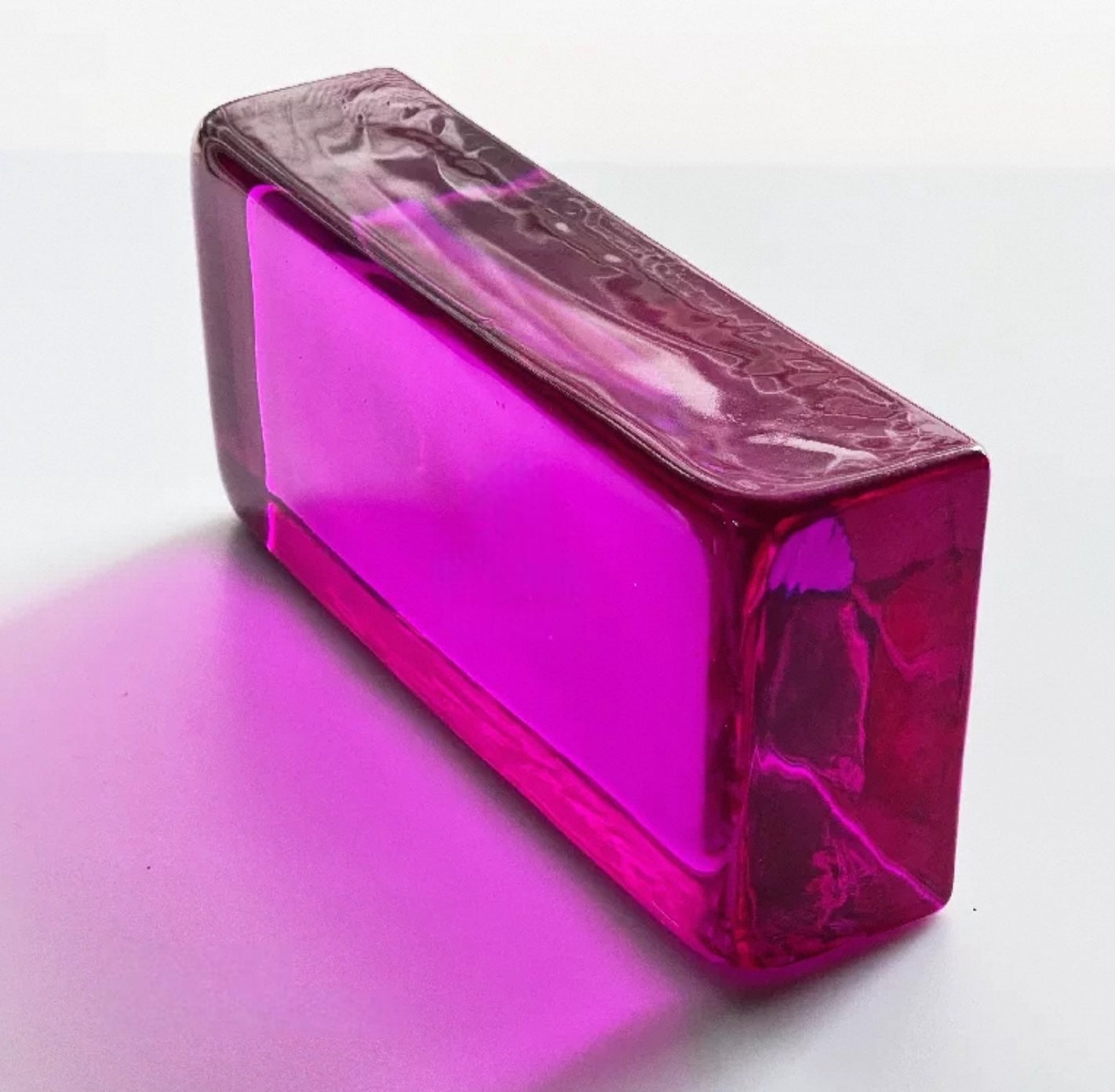 Magenta Block vivid translucent glass brick for boutique feature walls by MIOLISM