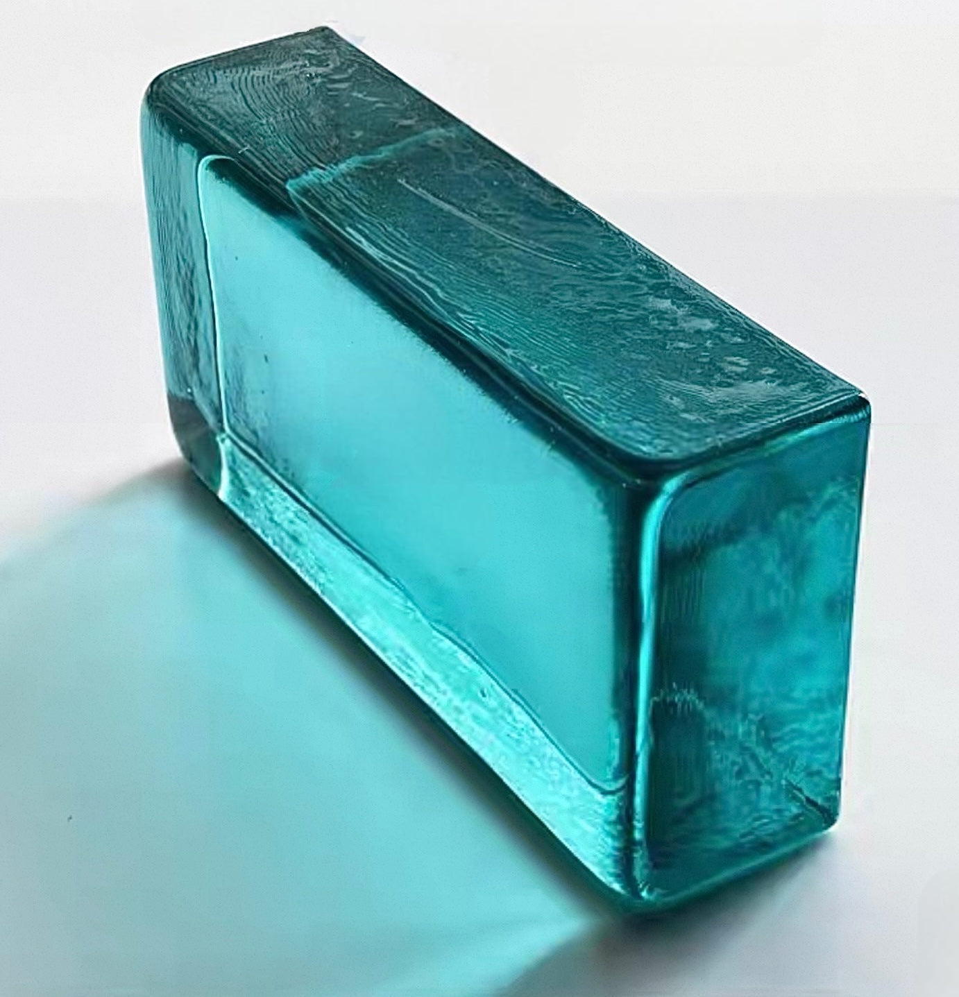 Aqua Block turquoise translucent glass brick for calm luminous interiors by MIOLISM