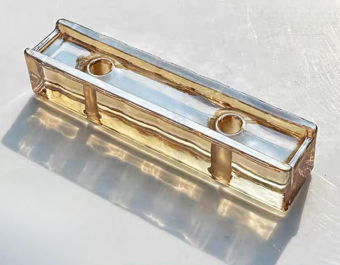 Perforated Ripple Champagne glass brick with warm tinted wave texture by MIOLISM