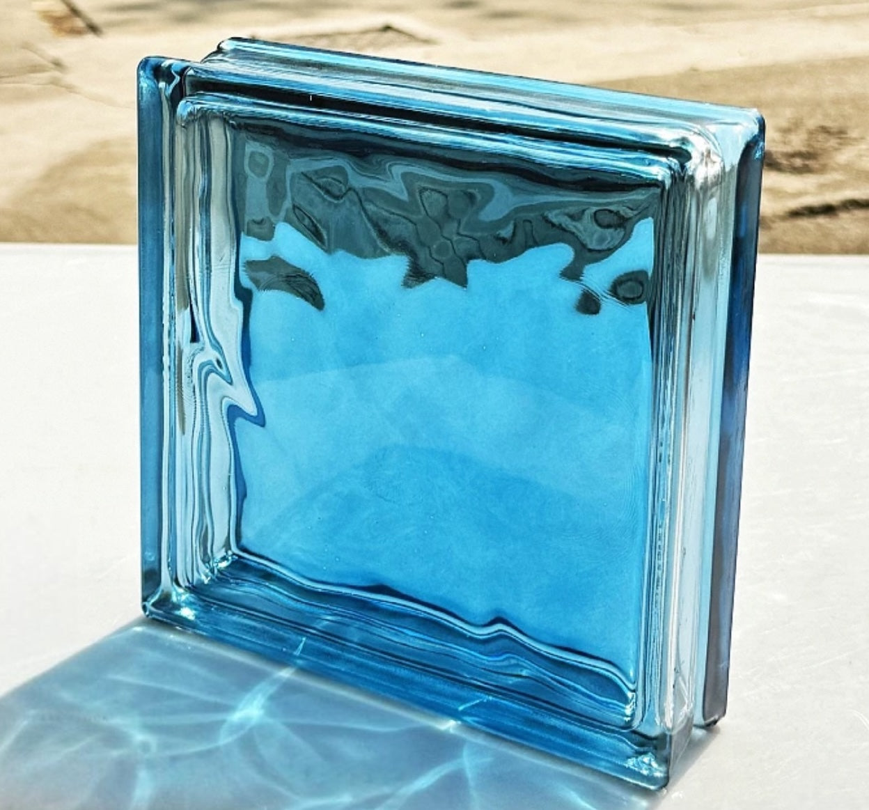 Cloud-Textured Hollow Glass Brick – Sky Drift