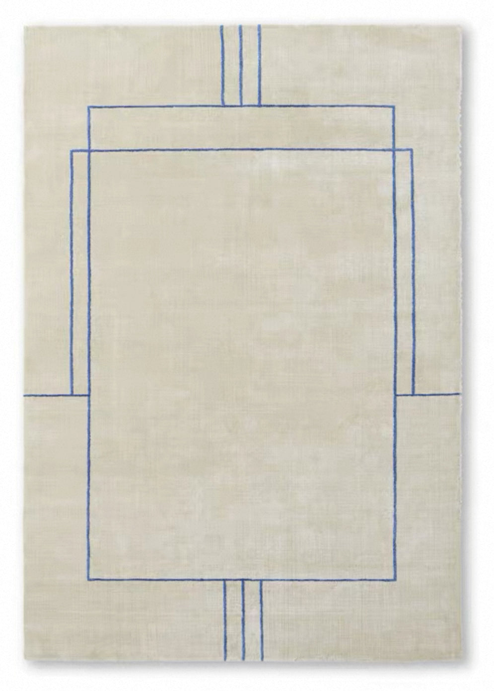 Framework Lines Handwoven Rug – Sand & Azure
