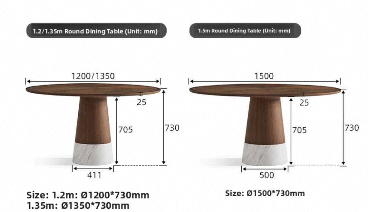 Marquina Halo Round Dining Table