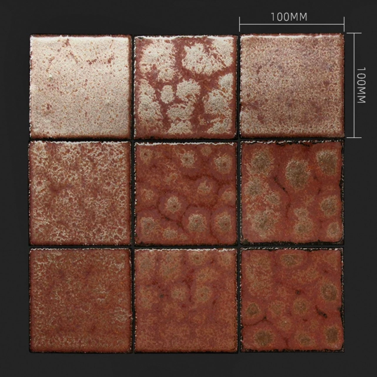 Metallic Glaze Maple Handmade Square Tile