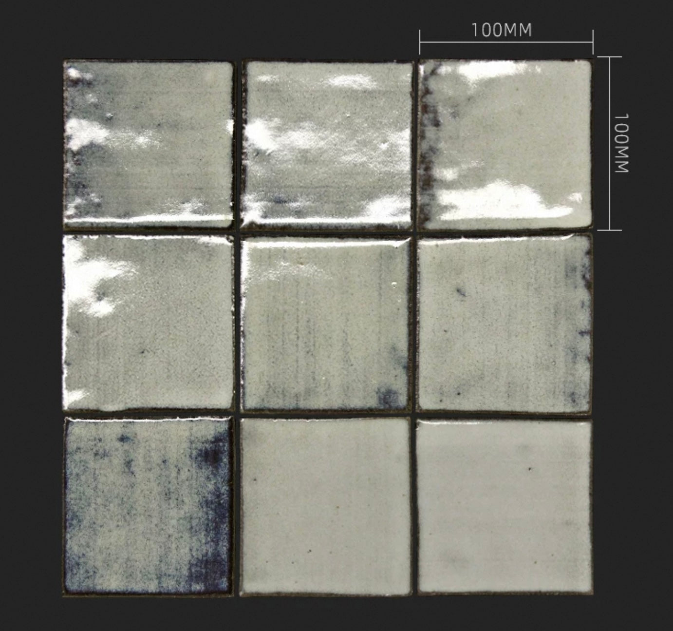 Vintage White-Blue Glaze Square Tile