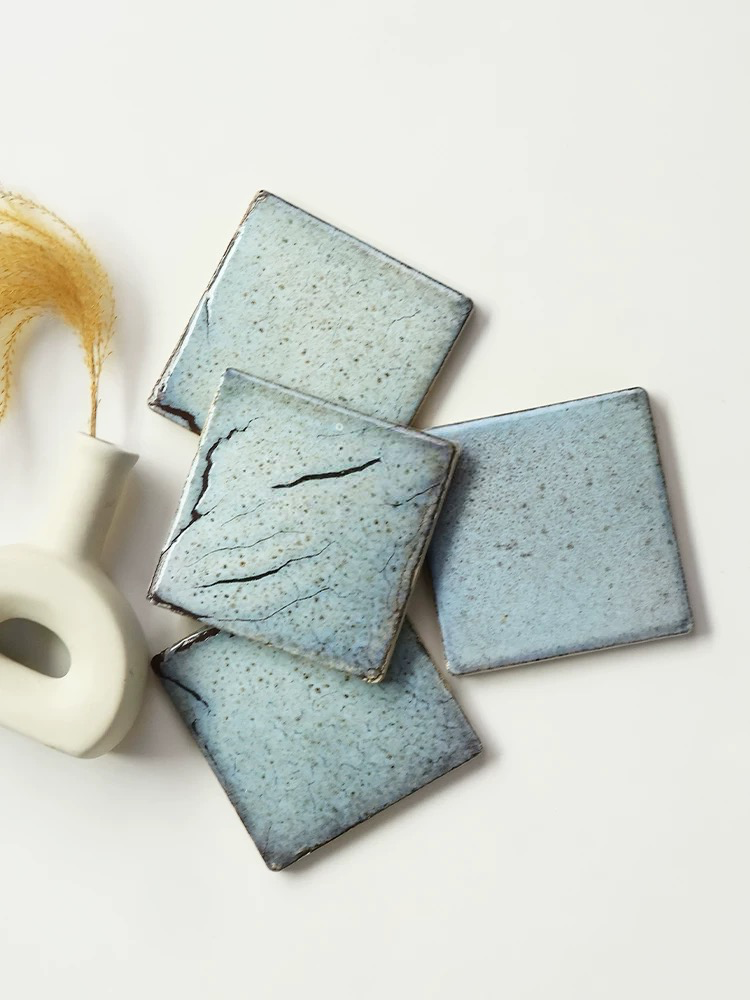 Electroplated Kiln-Glazed Ceramic Tile - Moonlight