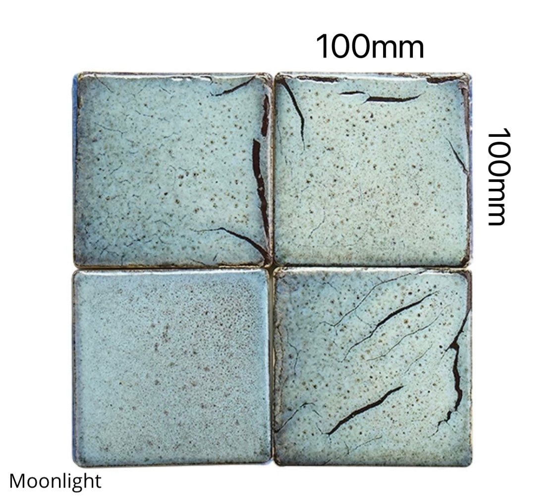 Electroplated Kiln-Glazed Ceramic Tile - Moonlight