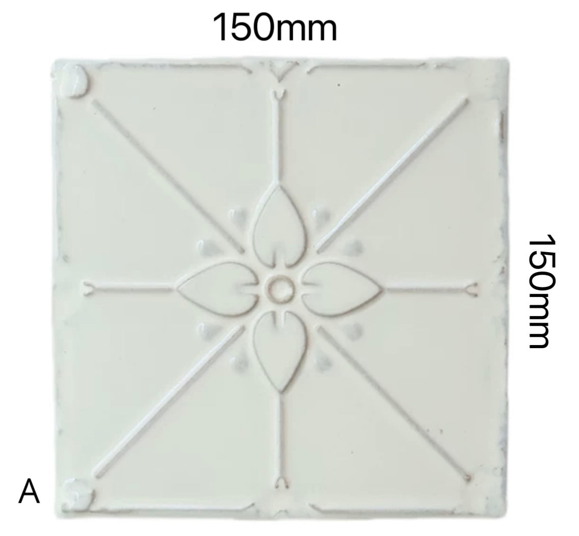 Embossed Floral Artisan Tile