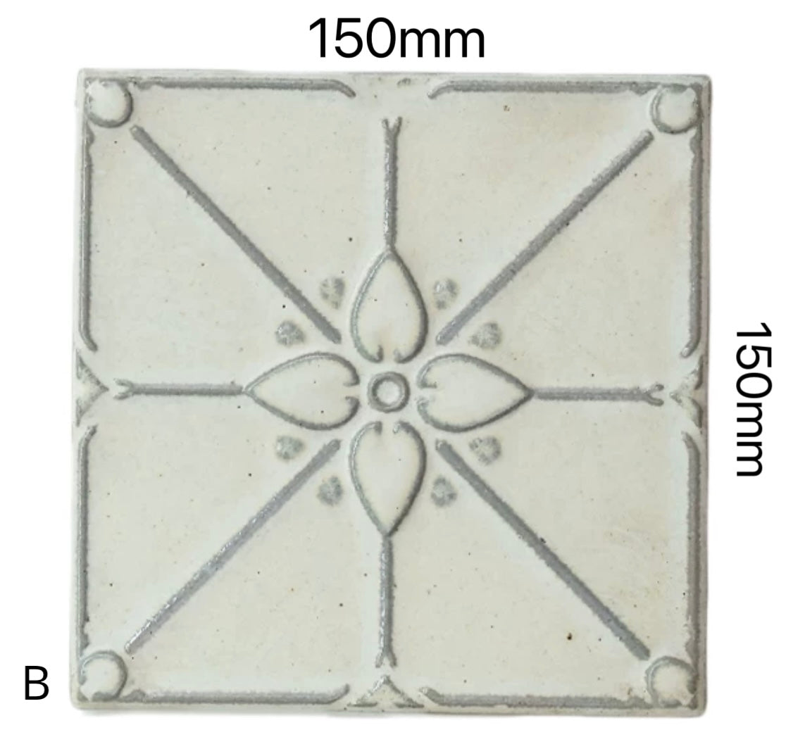 Embossed Floral Artisan Tile