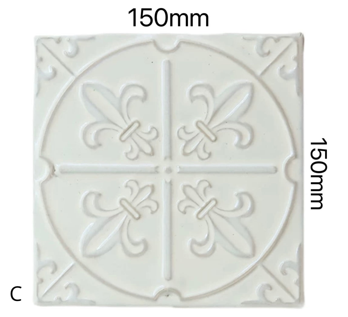 Embossed Floral Artisan Tile
