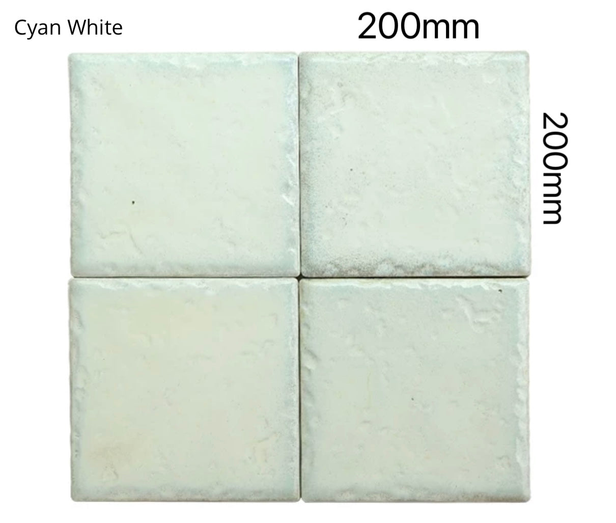 Heritage Glazed Ceramic Tile - Cyan White