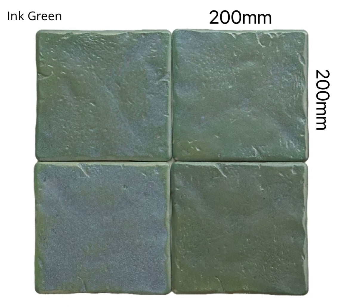 Heritage Glazed Ceramic Tile - Ink Green