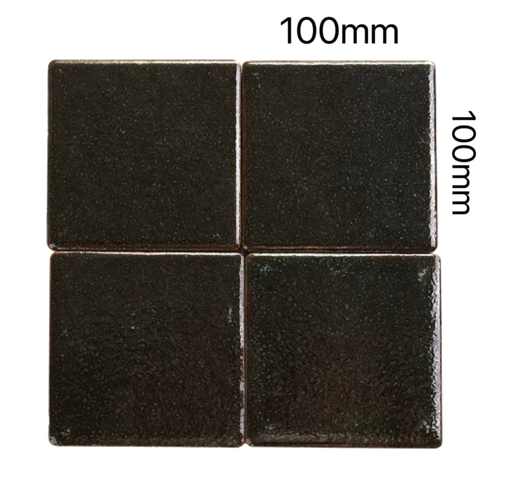 Rustic Vintage Ceramic Tile - Black