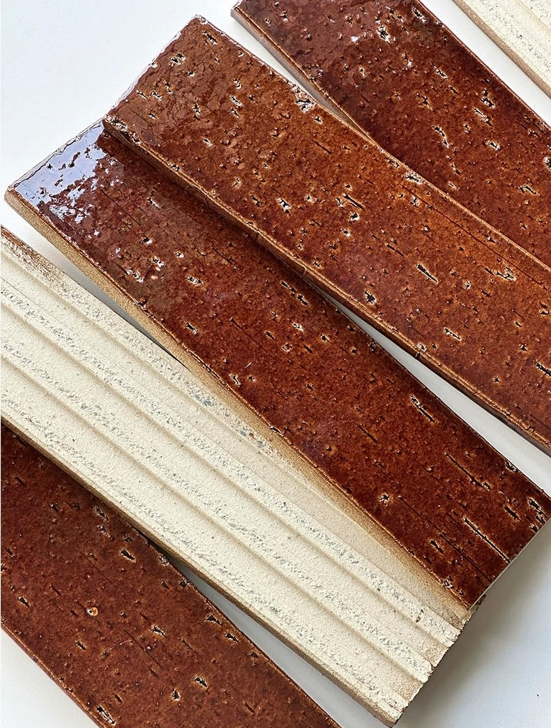 Glazed Ceramic Texture Long Strip Tile - Autumn Leaves