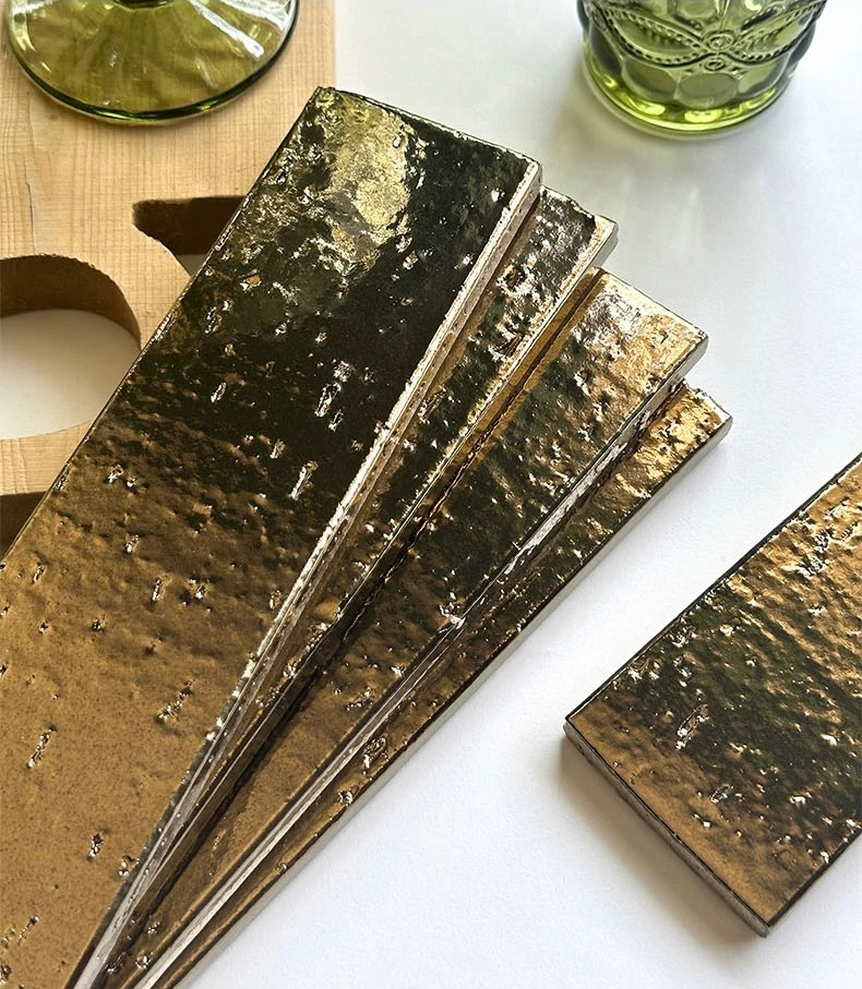 Glazed Ceramic Texture Long Strip Tile - Golden Dream