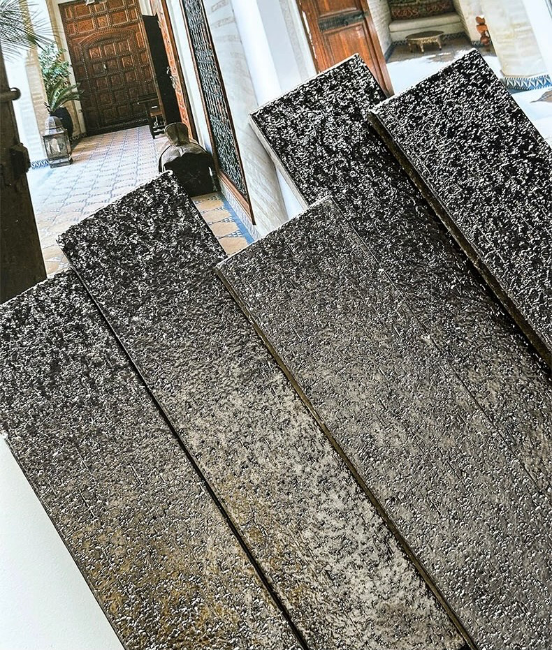 Glazed Ceramic Texture Long Strip Tile - Silver Party