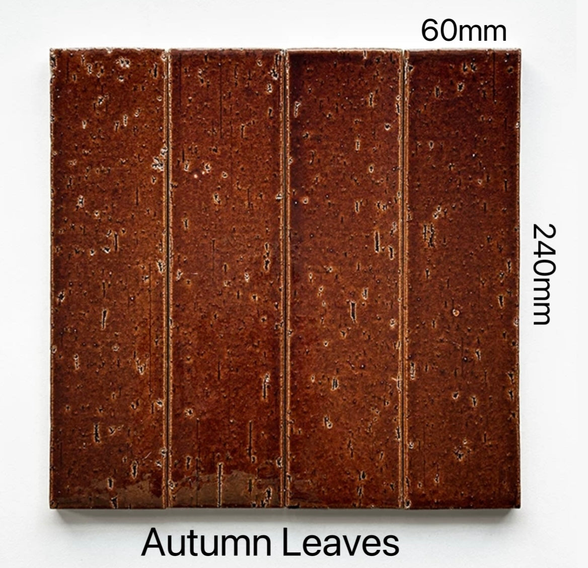 Glazed Ceramic Texture Long Strip Tile - Autumn Leaves