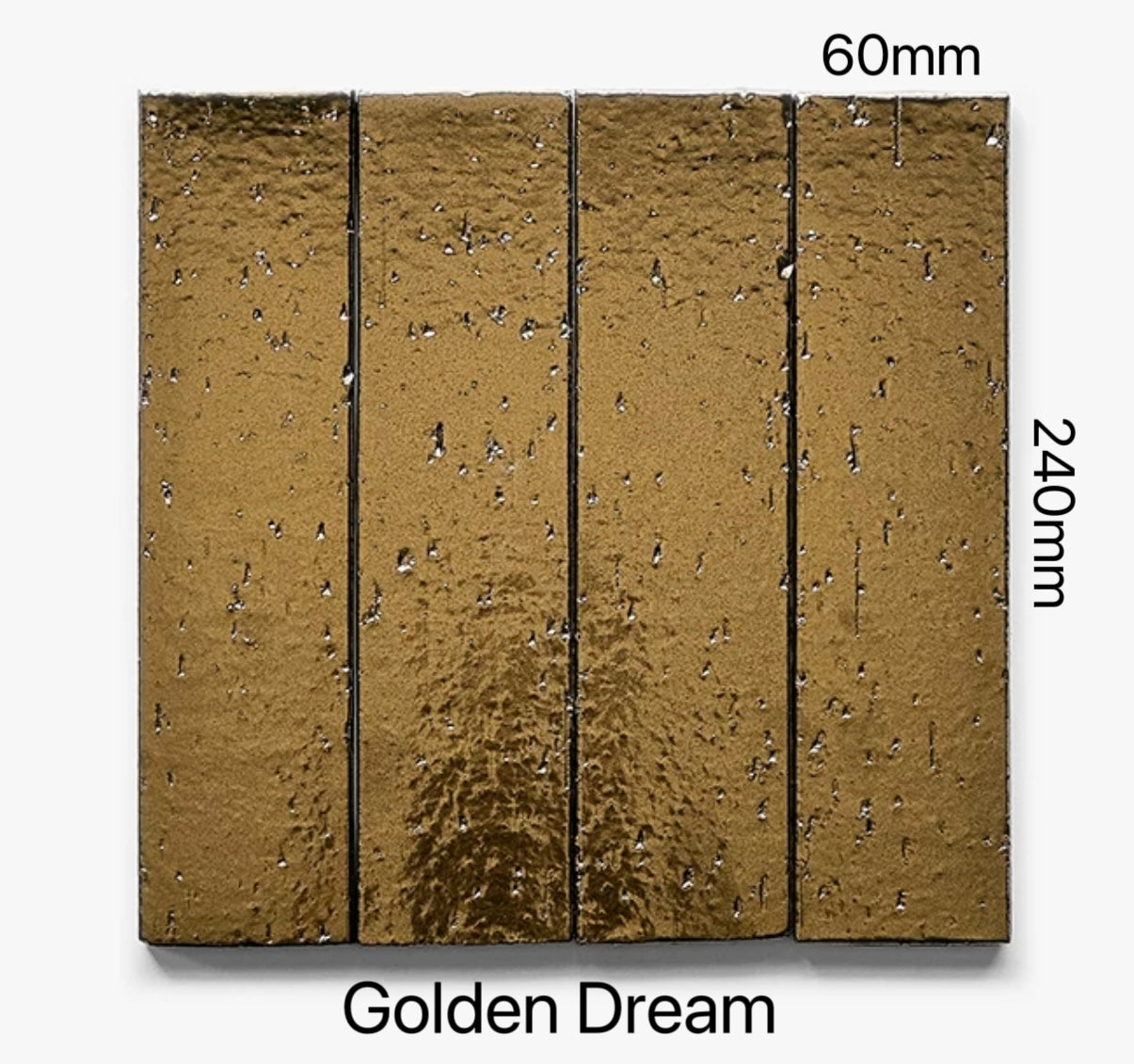 Glazed Ceramic Texture Long Strip Tile - Golden Dream