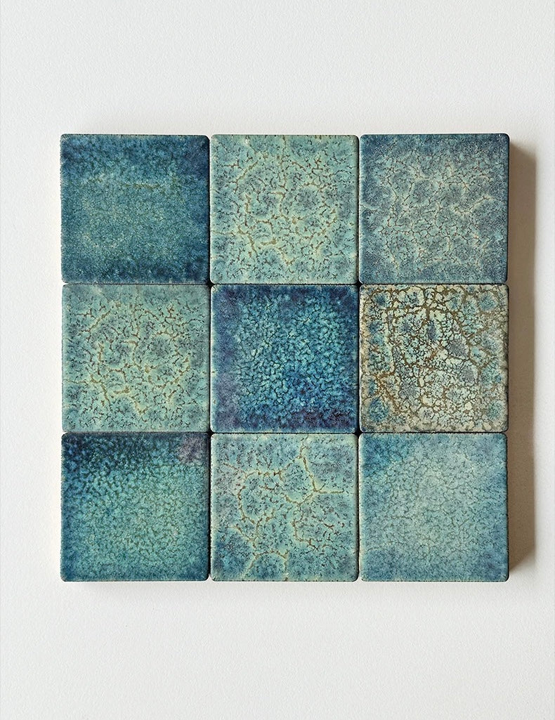 Lava Glaze Handmade Ceramic Tile - Blue Magma