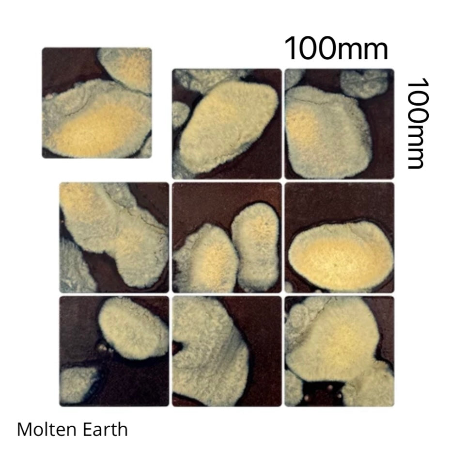 Lava Glaze Handmade Ceramic Tile - Molten Earth