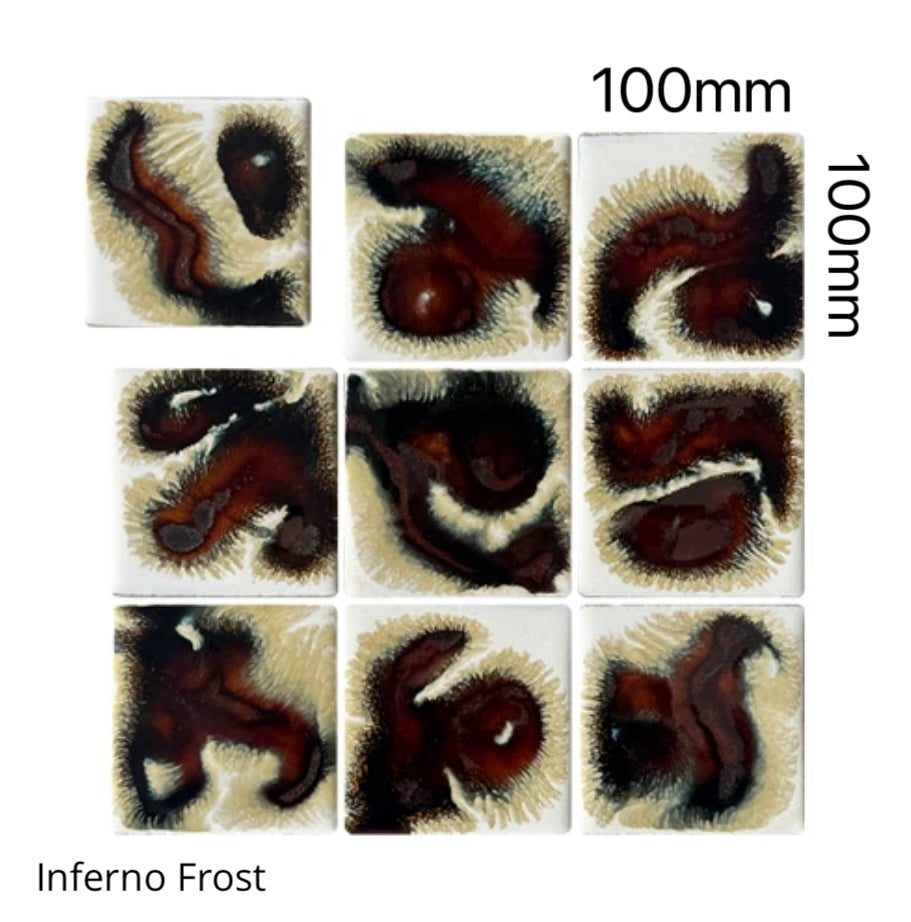 Lava Glaze Handmade Ceramic Tile - Inferno Frost