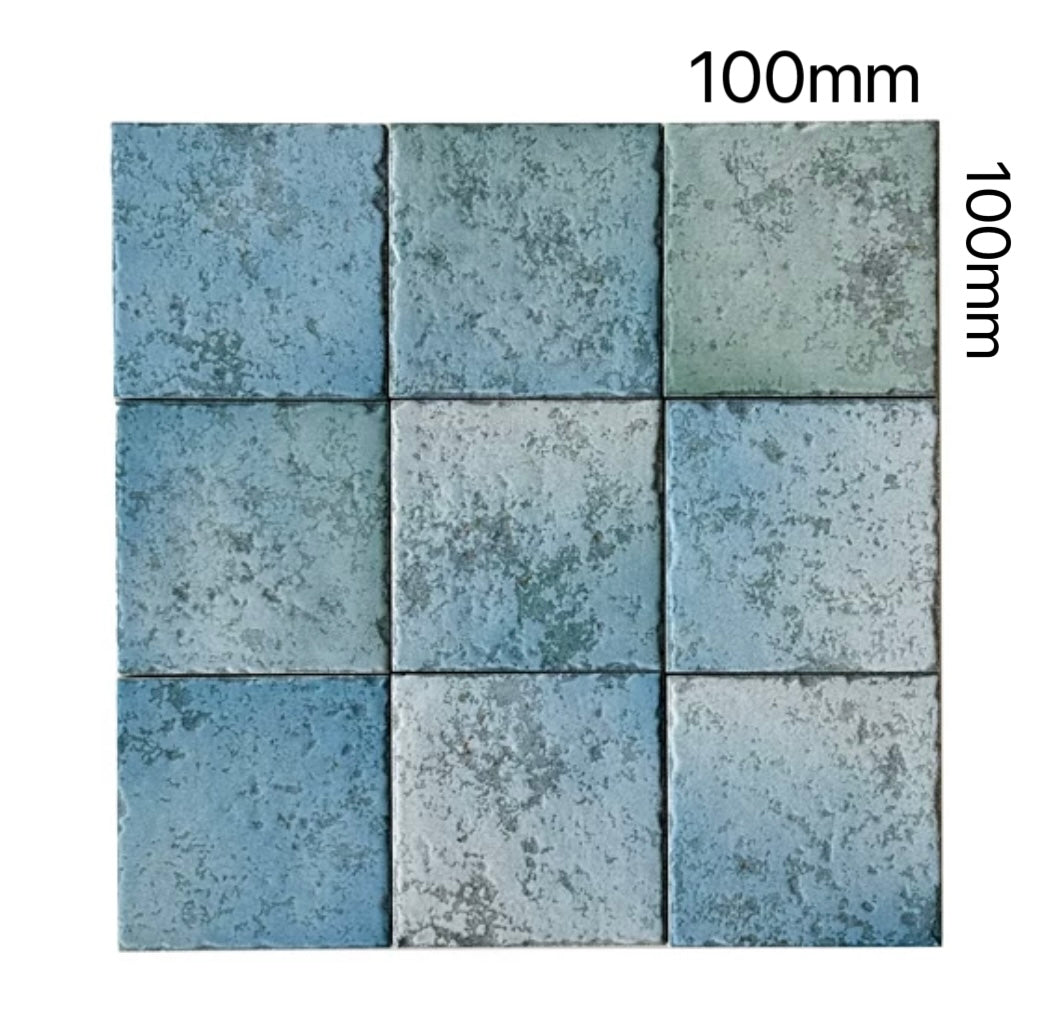 Azure Patina Glazed Artisan Tile