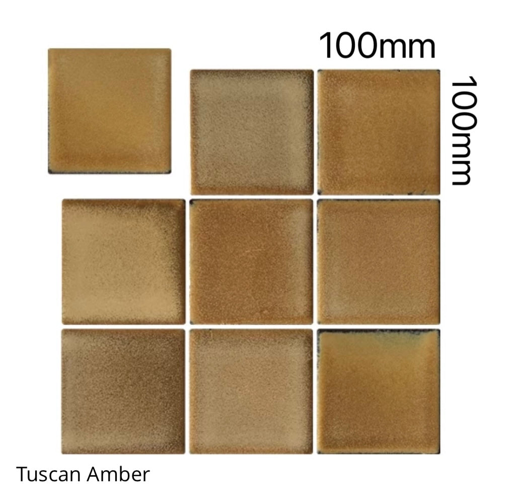Lucente Artisan Glazed Ceramic Tile - Tuscan Amber