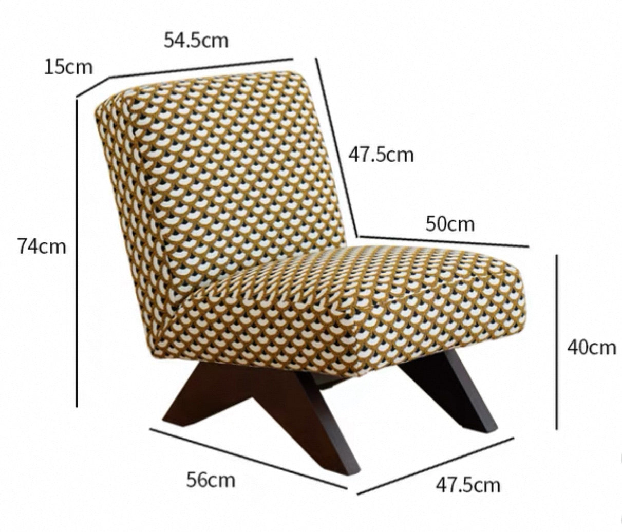 Saville Modern Lounge Chair - Fan Accent