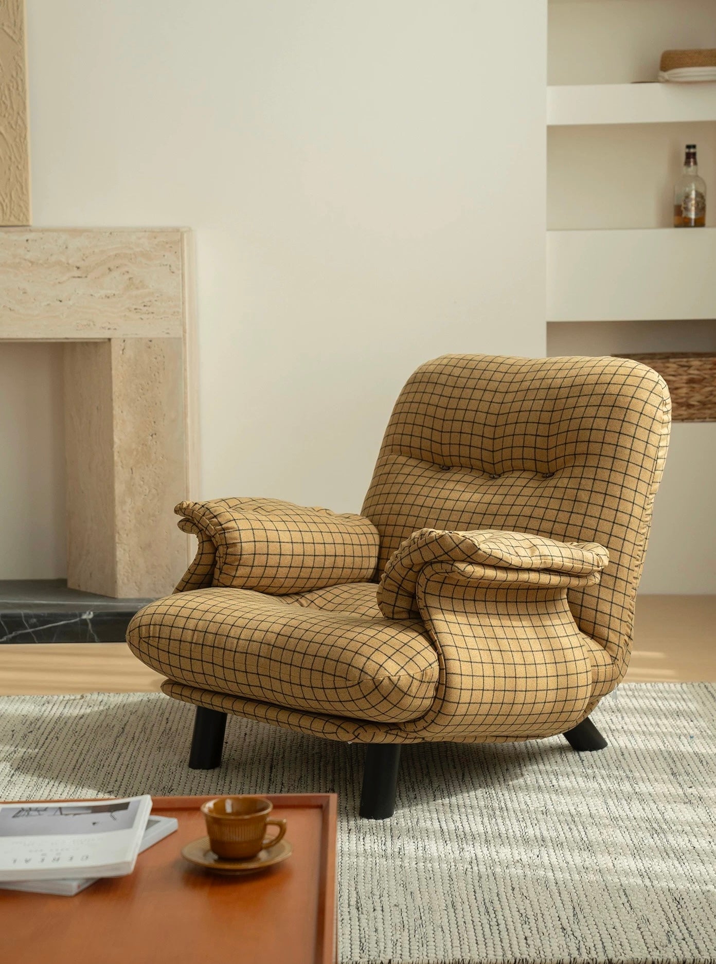 Cloud Plush Lounge Chair – Retro Check