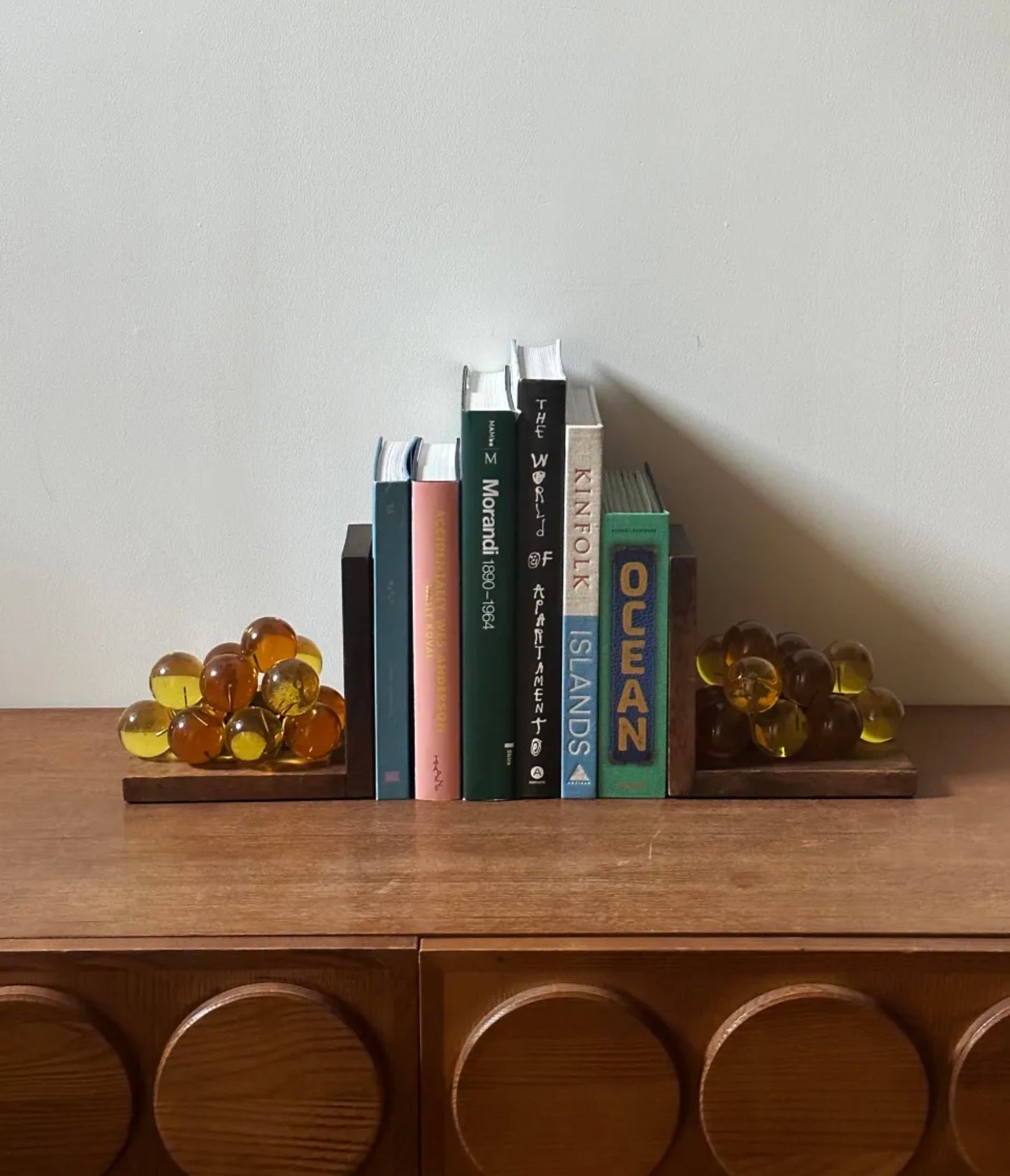Amber Grape Cluster Bookends – USA, 1960s