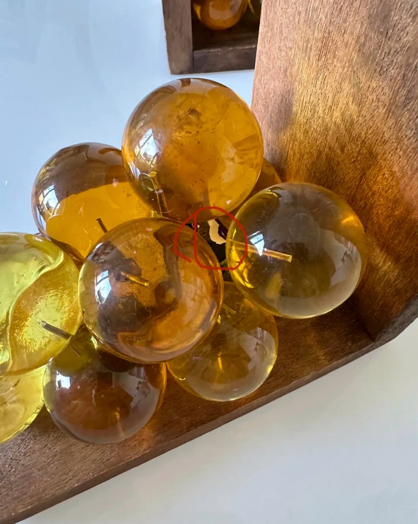 Amber Grape Cluster Bookends – USA, 1960s
