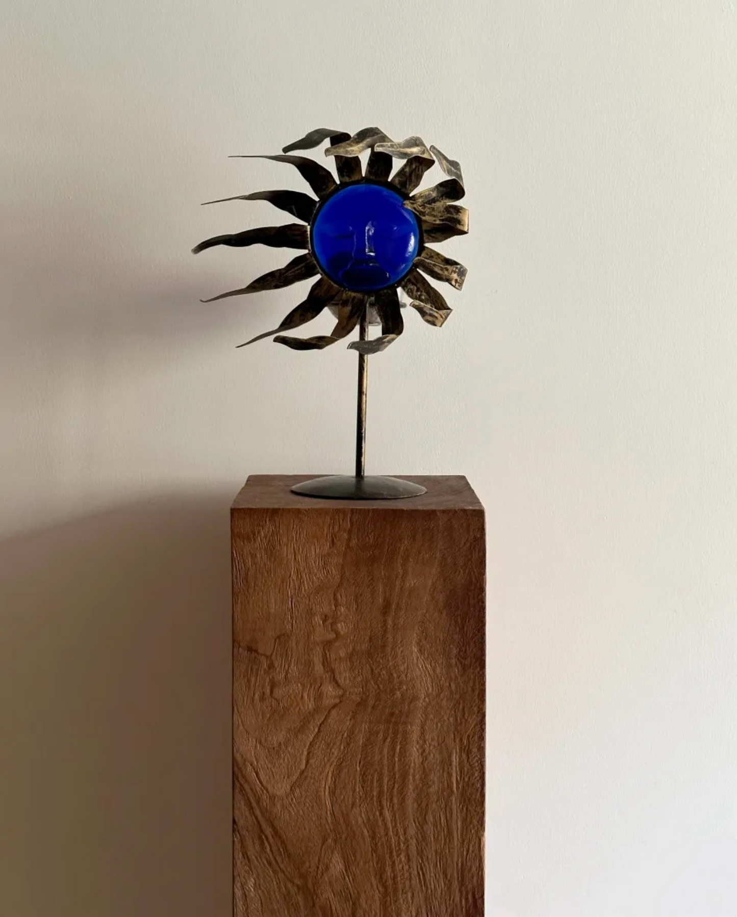Solar Deity Candle Holder – Cobalt Sunface