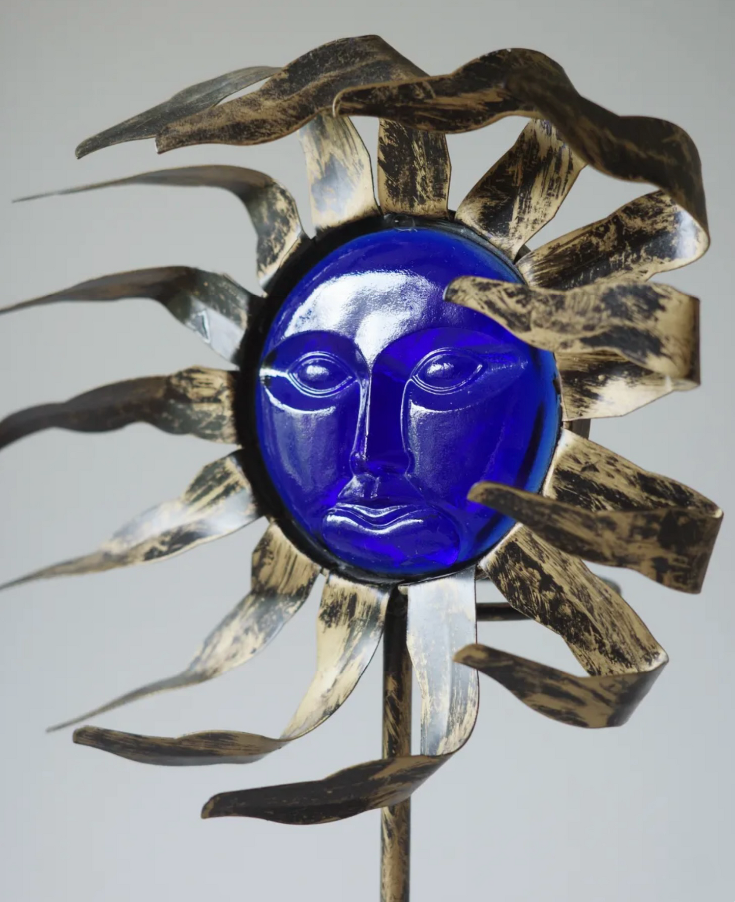 Solar Deity Candle Holder – Cobalt Sunface