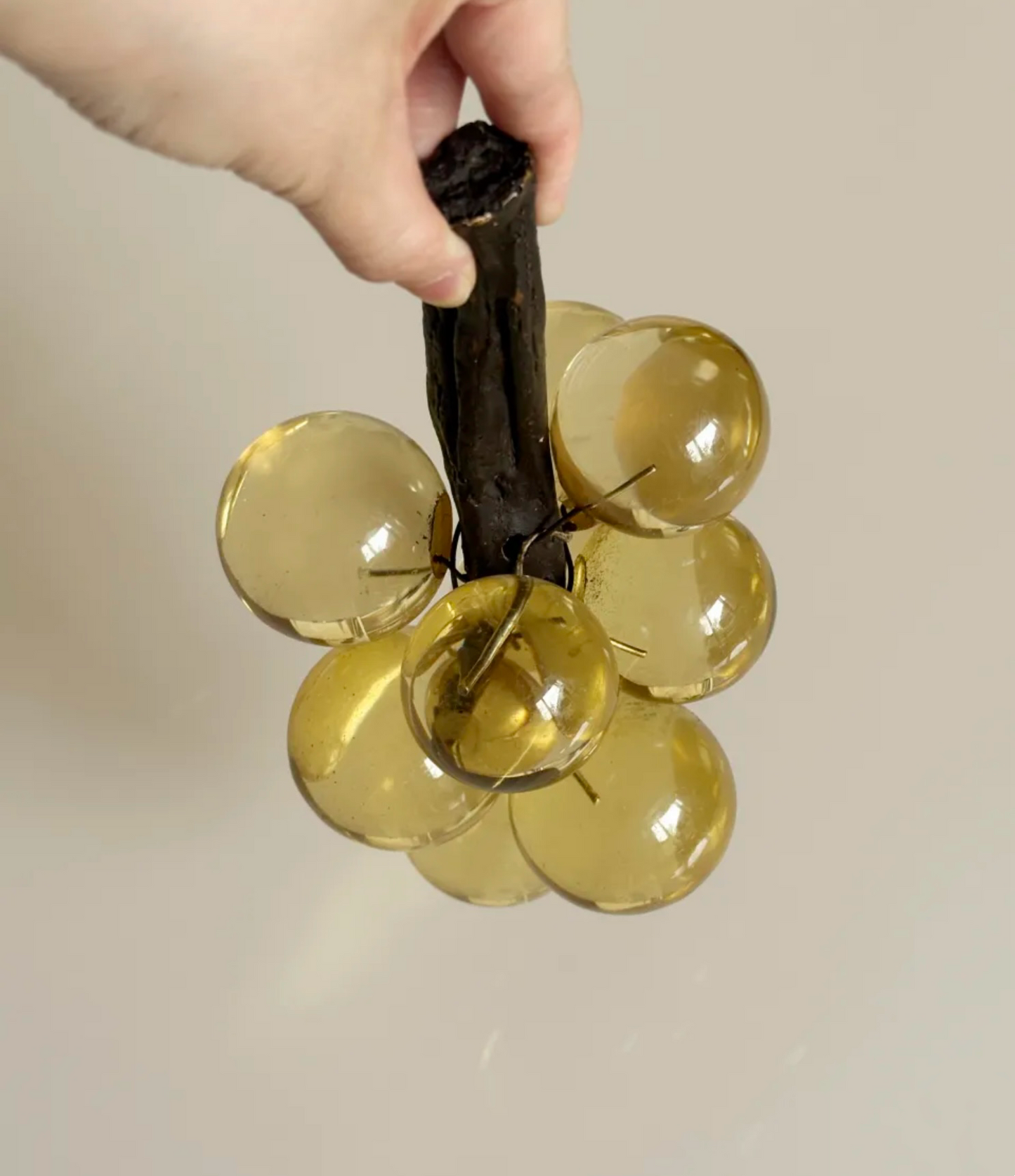 Golden Resin Grape Cluster Sculpture – USA, 1960s (As-Is Special Price)