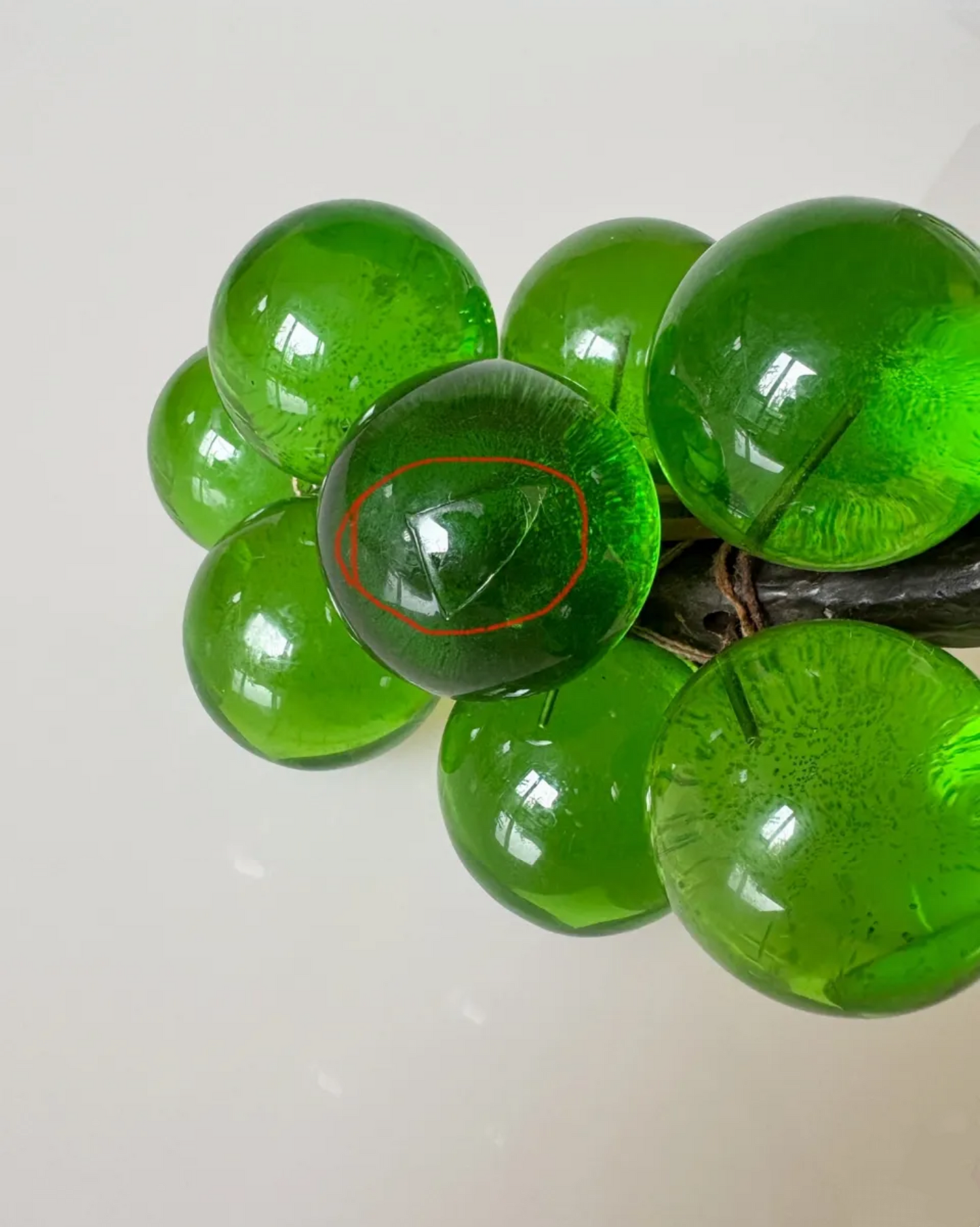 Green Resin Grape Cluster Sculpture – USA, 1960s