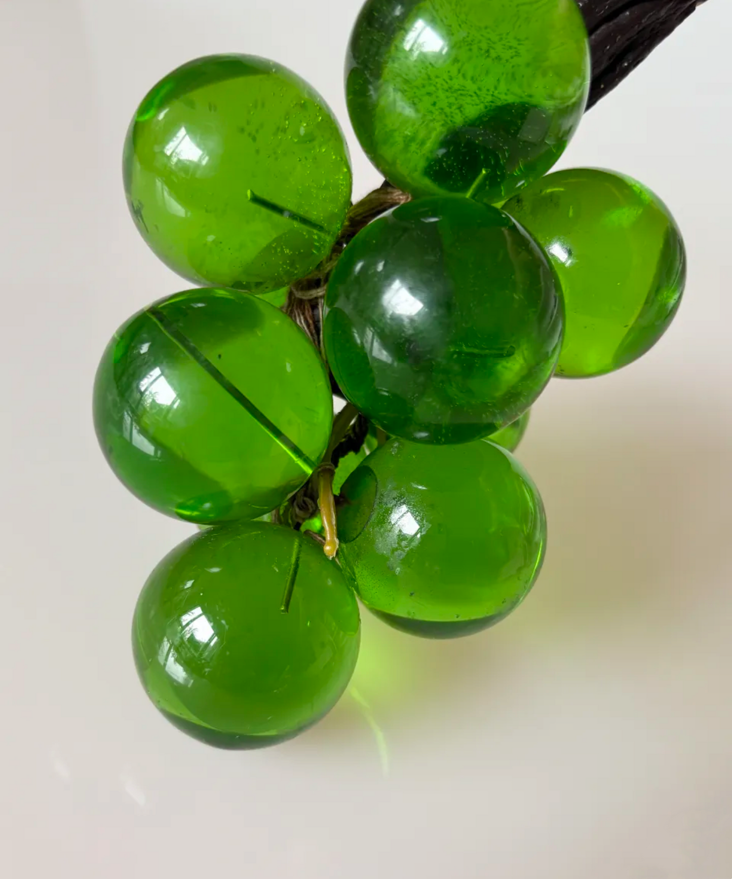 Green Resin Grape Cluster Sculpture – USA, 1960s