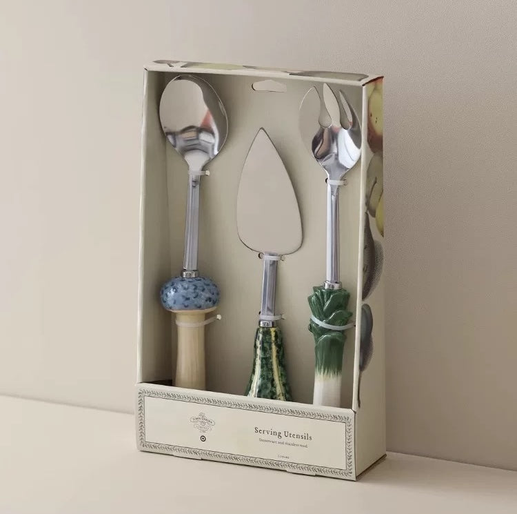 Garden Bounty Ceramic Serving Utensil Set
