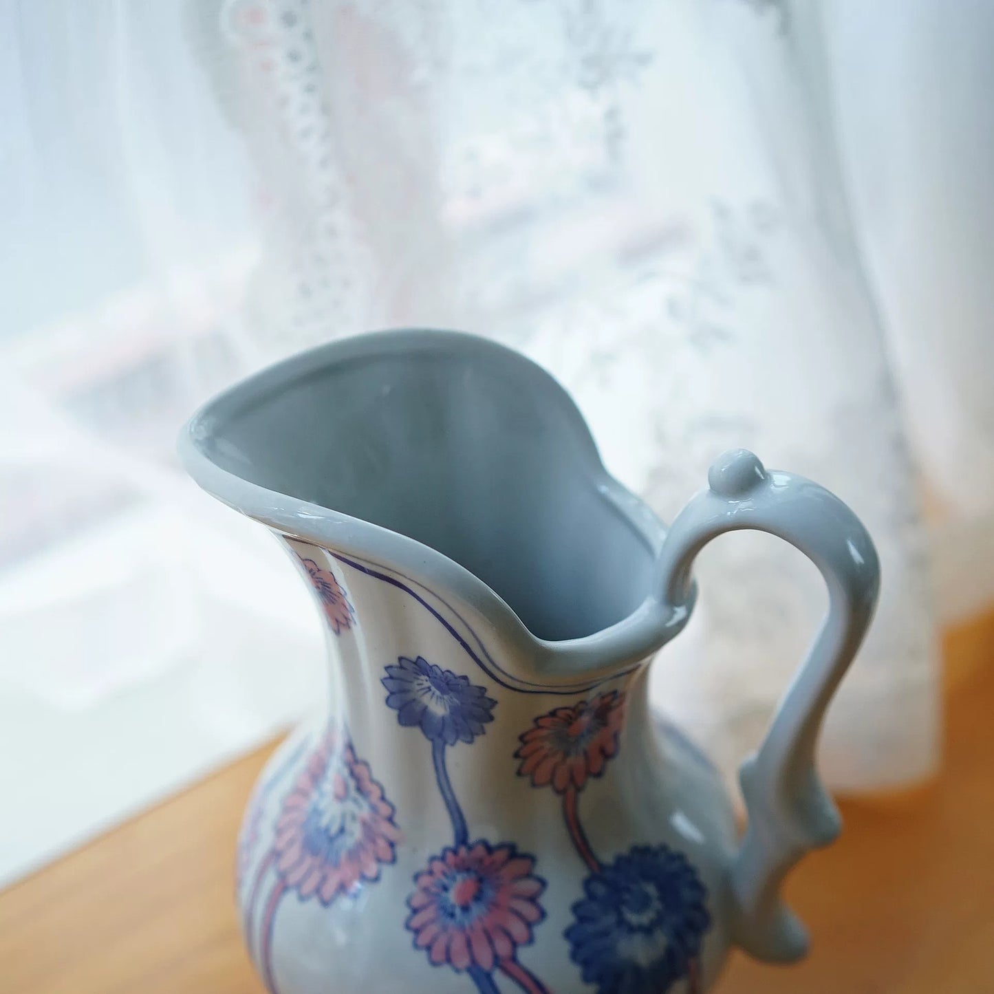 Pastel Daisy Ceramic Pitcher Vase
