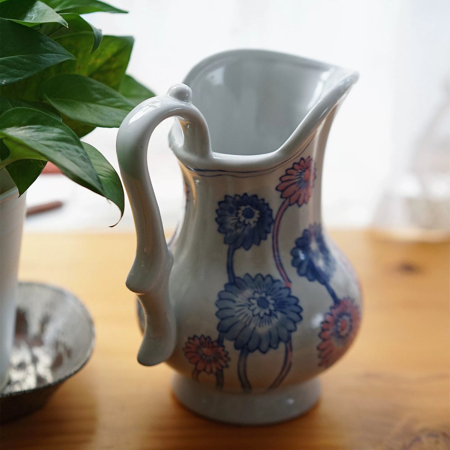 Pastel Daisy Ceramic Pitcher Vase
