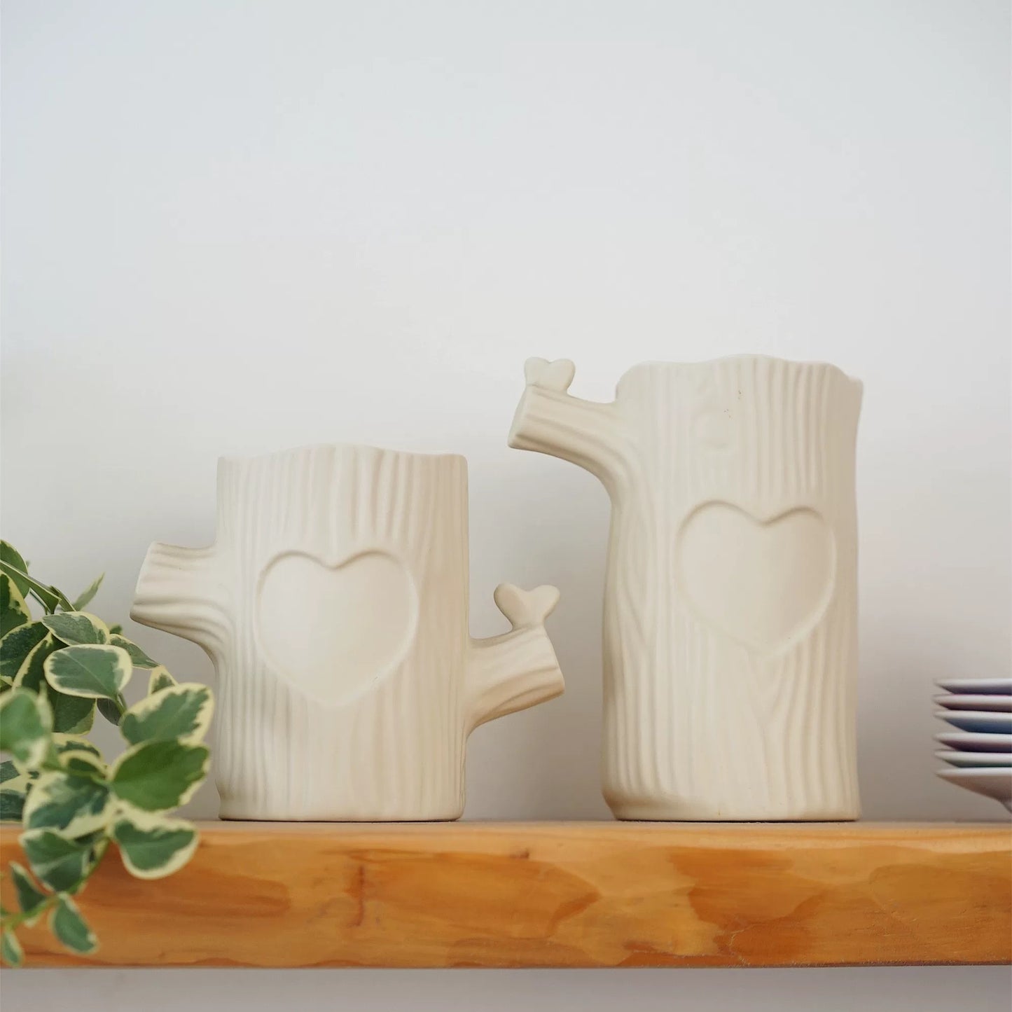 Heartwood Ceramic Tree Trunk Vase