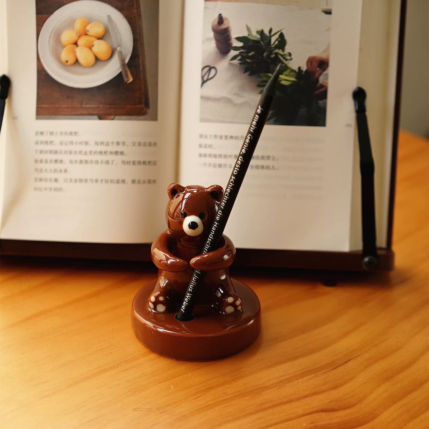 Bear Hug Ceramic Pen Holder