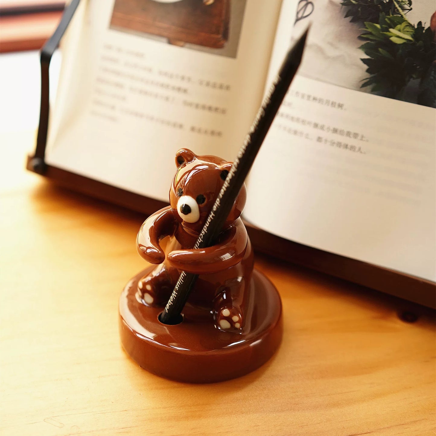 Bear Hug Ceramic Pen Holder