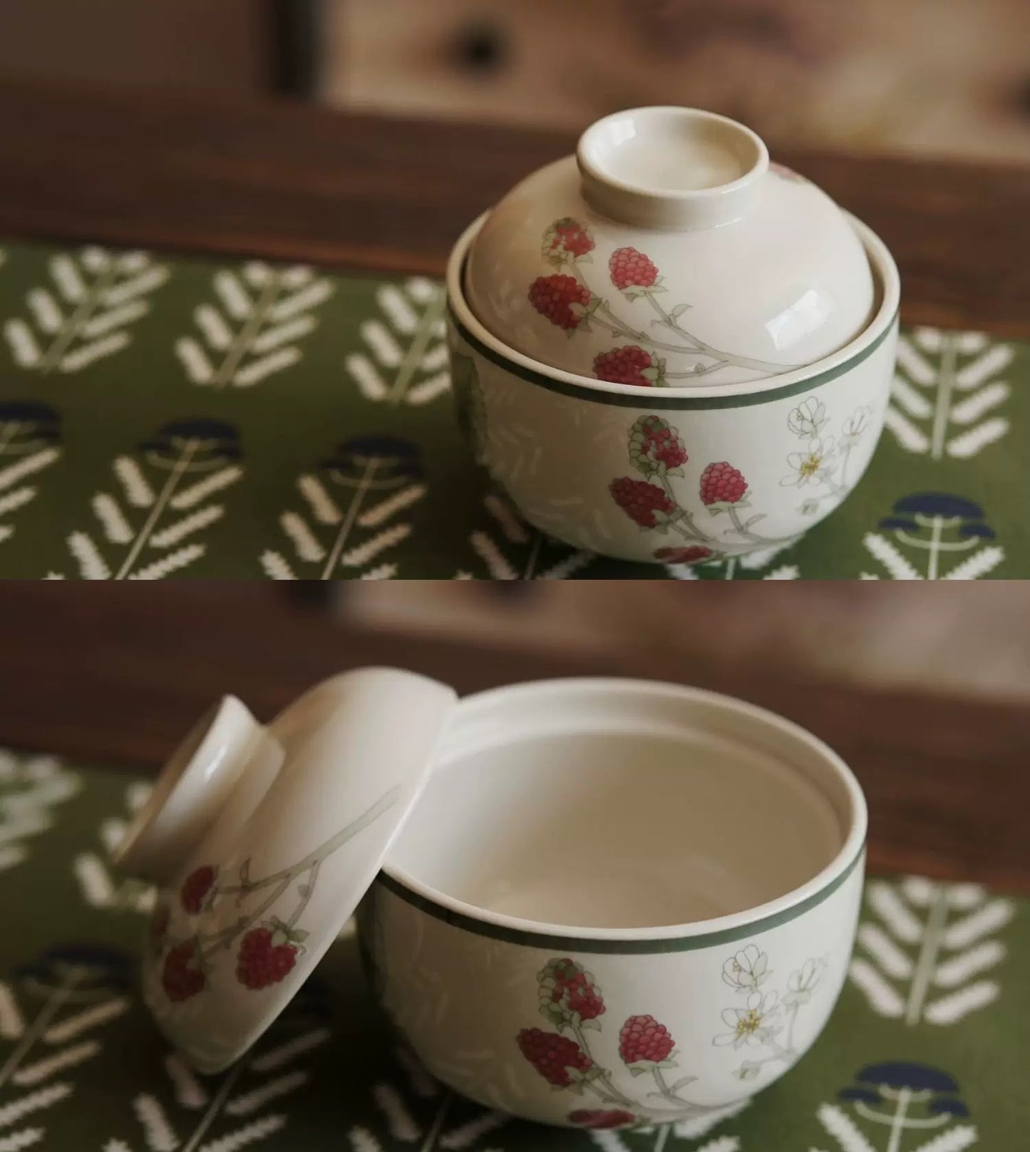 Wild Berry Ceramic Bowl & Lid