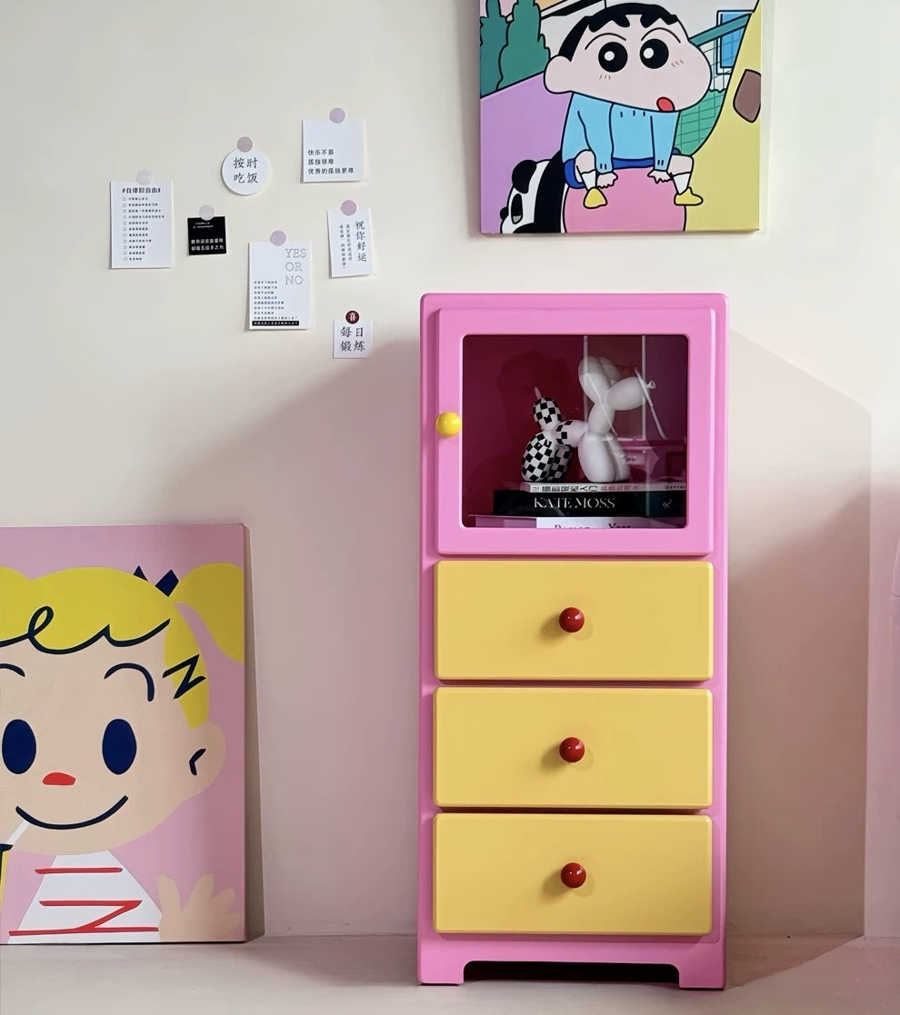 ColorPop Storage Cabinet with Glass Display