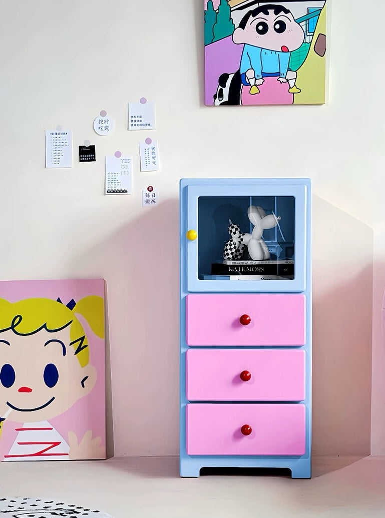 ColorPop Storage Cabinet with Glass Display